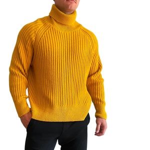 Yellow/Gold Ribbed Turtleneck